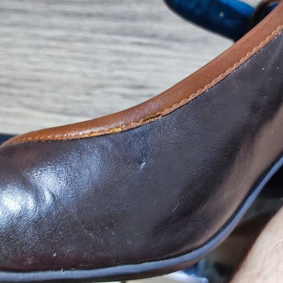 Vintage Candie's Jessa Maryjane Pumps Size 10 Brown Chunky Heels Comfort - Picture 10 of 15